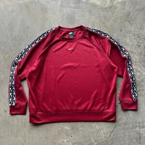 Nike Sweatshirt Women's XL Burgundy Black White Tape Center Swoosh Pullover